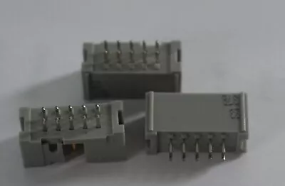 IDC Straight   Pin Boxed PCB Header Connectors 2.54mm - 10  Ways • £2.55