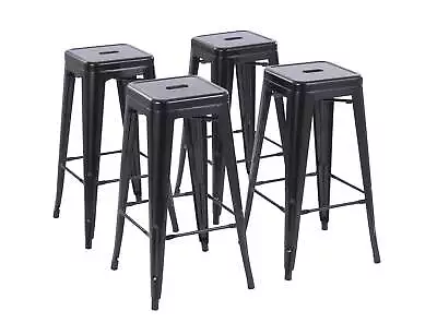 Metal Bar Stools Counter Barstools Farmhouse Stackable Chairs 30 Inch Set Of 4 • $109.50