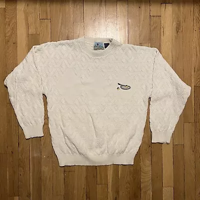 Vintage Tennis American Creation Sweater Mens White Large • $23
