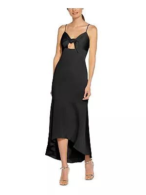 AIDAN AIDAN MATTOX Womens Black Tie V-back Sleeveless Midi Hi-Lo Dress 16 • $67.99