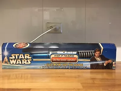 Star Wars Atack Of The Clones - Obi-Wan Kenobi Lightsaber - Hasbro 2002 • $120