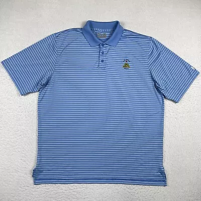 Under Amour Polo Shirt Mens XL Loose Blue Striped US Open Merion Golf Course • $20