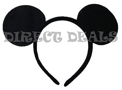 Mickey Mouse Ears Headband All Black Plush Party Favors Halloween Costume Minnie • $5.95