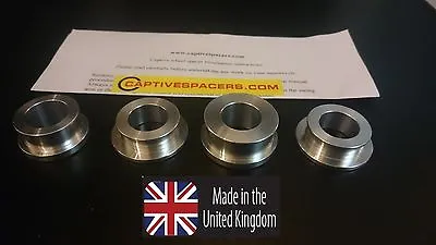 Kawasaki ZX10 ZX10R 2004 04 - 2005 05 Captive Wheel Spacers. Full Set. Silver. • £33