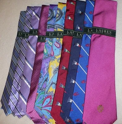 $59 New Nwt Lauren Ralph Lauren Men's Neck Wear Tie Hand Made Silk Cotton Lrl • $24.29