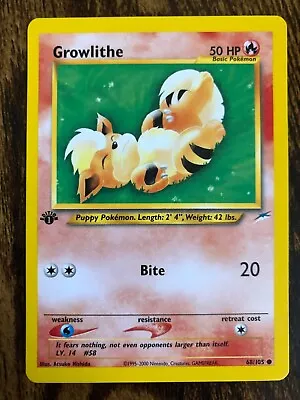 Growlithe - Neo Destiny 1st Edition 68/105 Pokemon Card Near Mint • $4.99