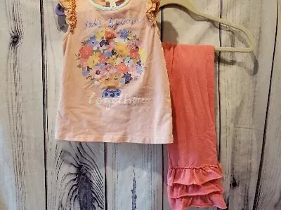 Matilda Jane Girl's Dream Chasers Let's Bloom Together Set Shirt Ruffled Pants 6 • $34.99