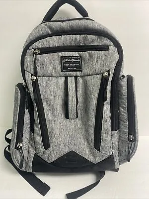 Eddie Bauer First Adventure Backpack Baby Diaper Bag Gray Black Waterproof • $12.77