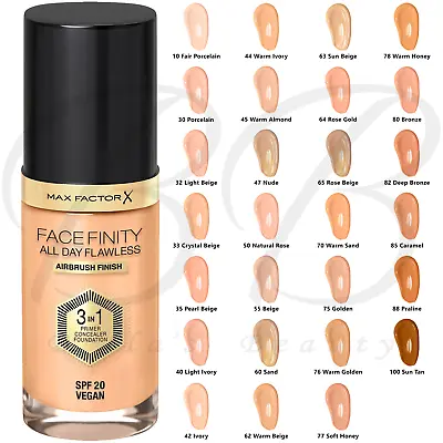 MAX FACTOR Facefinity 3in1 All Day Flawless Foundation 30ml SPF20 *ALL SHADES* • $19.99