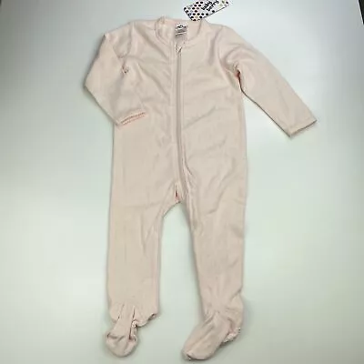 Girls Size 0 Baby Berry Pointelle Cotton Zip Coverall / Romper NEW • $7.30