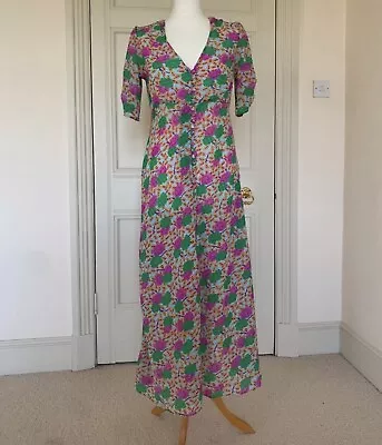At Last London Floral Printed Midi Tea Dress. S • £25