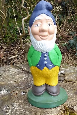 Garden Gnome Vibrantly Hand Painted Handcrafted Made In Cast Stone 22cm Tall • £24