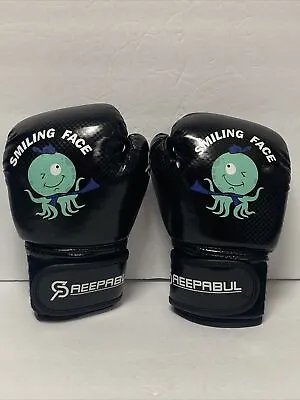 Kids Boxing MMA Kickboxing Gloves Unisex Gloves 6oz Black SAEEPABUL • $12.79