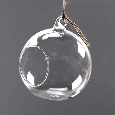 6-36x Clear Glass Christmas Ball Hanging Fillable Open Bauble Table CandleHolder • £8.95