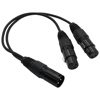 2Pack 3-Pin XLR Male Plug To Dual 2 Female Jack Y Splitter Mic DJ Adaptor 16 AWG • $13.98