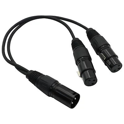 3-Pin XLR Male Plug To Dual 2 Female Jack Y Splitter Mic DJ Cable Adaptor 16 AWG • $8.78