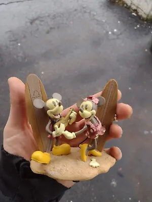 Disney Aulani Mickey & Minnie Mouse Surf Board Figurine Exclusive Hawaii • $29.99