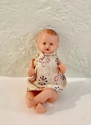 Adorable Vintage 2 Inch Jointed Baby Doll 1930’s For Doll House • $18