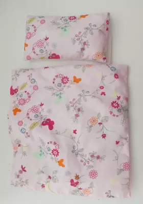 TO FIT BABY ANNABELL DOLL COT Or BED  BEDDING REVERSABLE QUILT MATTRESS PILLOW • £9.50