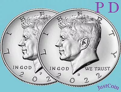 2022 P&d Kennedy Half Dollar Set Clad Two Coins Set Uncirculated • $3.40