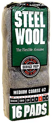 Case Rhodes American Steel Wool Grade 2 - Medium Coarse ~ 6 Bags Of 16 Pads • $16