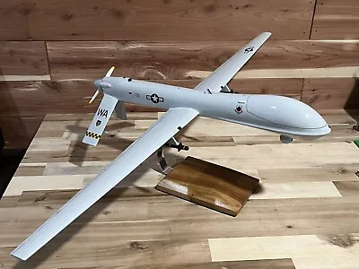 Hand Crafted Mahogany Wood MQ-1 Predator UAV 18” Table Top Model NEW • $235.17