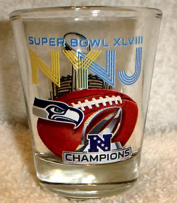 $9.99 • Buy SEATTLE SEAHAWKS SUPER BOWL 48 XLVIII NFC Champions CHAMPS Shot GLASS NY NJ