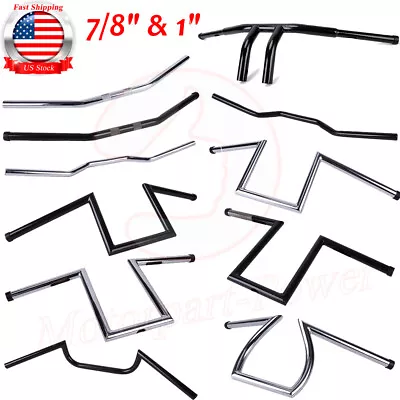 $34.68 • Buy Motorcycle 1' & 7/8  Drag Handlebar Z Bar Ape Hanger For Harley Bobber Honda 883