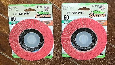 Lot Of 2 GATOR 4-1/2  Flap Disc (60 Remove Medium) Paint & Rust Remover #9181 • $19.19