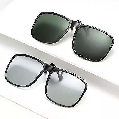 Polarized Clip On Flip Up Sunglasses Shades Eyewear UV Sun Glasses Driving Lens • $6.49