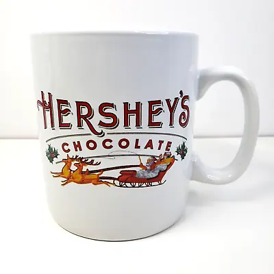 Hershey's Chocolate Vintage Style JUMBO Christmas Mug Santa And Reindeer 32 Oz • $9