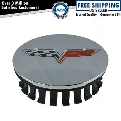 $56.74 • Buy OEM Wheel Hub Center Cap Chrome W/ Crossed Flag Logo For 05-13 Chevy Corvette
