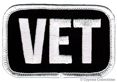 MILITARY VETERAN PATCH VET ARMY NAVY USAF USMC Embroidered Iron-on WHITE EMBLEM • $4.95