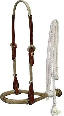 Western Horse Rawhide Core Bosal Hackamore Bitless Bridle Headstall Mecate Reins • $58.32