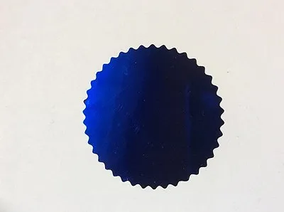 30 Metalic Blue Plain Foil Seal Stickers Ideal For Certificates • £5.99