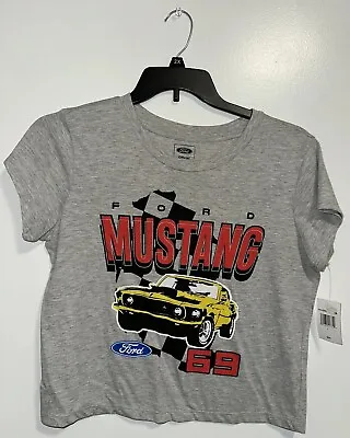 Ford Mustang Gray Graphic Crop Top / Size: L/ BNWT! • $15