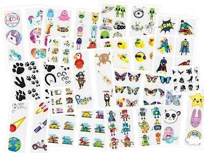 £2.99 • Buy 72 Temporary Tattoo Stickers Fake Tattoos For Boys Girls Kids Party Bag Filler 