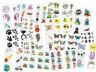 72 Temporary Tattoo Waterproof Fake Tattoo Sheets For Kids Boys Girls Bag Filler • $3.72