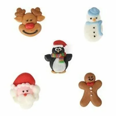 Christmas Friends Sugar Pipings X 10 Edible Cake Decorations • £1.99