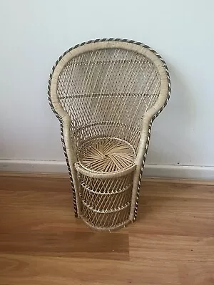 Vintage Cane Toddler Peacock Chair  • $85