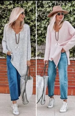 $48.90 • Buy New Billi Oversized Unusual Lagenlook Soft Jumper Sweater Pullover Top One Size