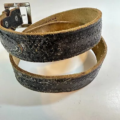 Leather Island Bill Lavin Design 3-L18551B Black Leather Belt Men’s Size 32 • $41.99