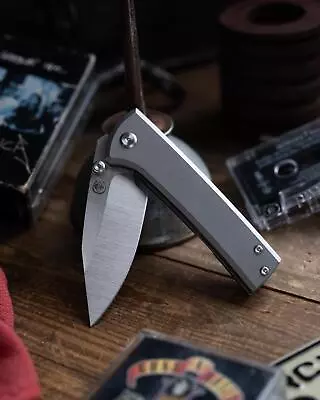 Chaves Ultramar Scapegoat Street Knife Satin M390 Steel Blade Stonewash Titanium • $300