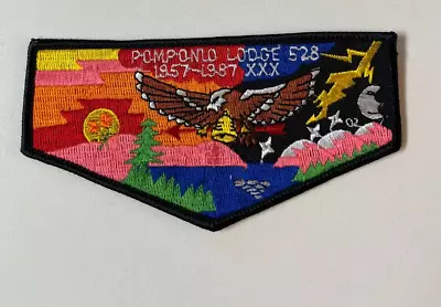 Boy Scout OA 528 Pomponio Lodge Flap F12 XXX 30th Anniversary 1957-1987 • $8.99