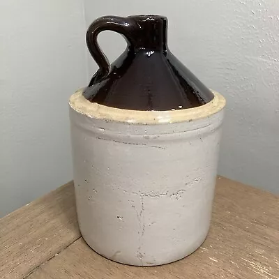 Antique 1 Gallon Salt Glazed Stoneware Jug Two Toned Cobalt Blue Crown Number EC • $44.99