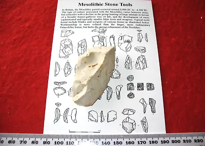 Mesolithic Flint Stone Age Tool Knife Scraper Spear Arrow UK Find #2 • $6.22