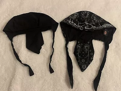 2 Piece Lot Women’s Harley Davidson Head Wrap Floral Black Gray • $25