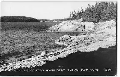 RPPC Moore's Harbor From Shark Point Isle Au Haut Maine 1950s Vintage Postcard • $6.19