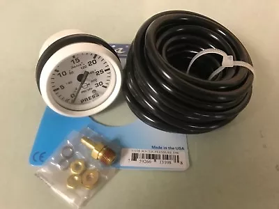 Water Pressure Gauge Kit 13108 30psi Universal Outboard Motor Dress White Marine • $131.95