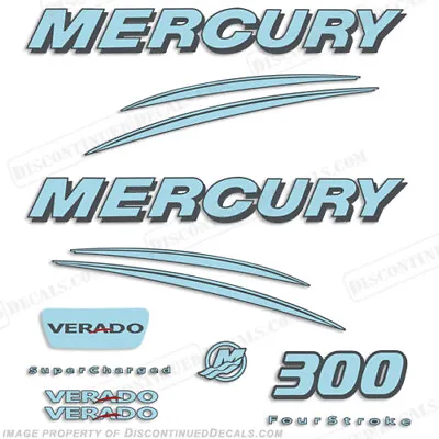 Fits Mercury Verado 300hp Decal Kit - Powder Blue/Dark Gray • $124.95